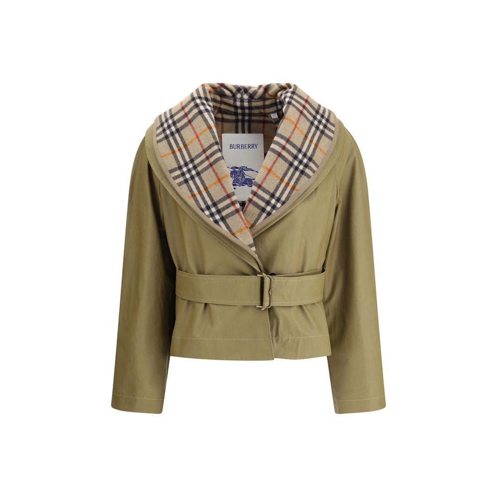 Beige Cotton Full-Length Jacket