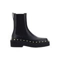 Black Calfskin Flat Boots