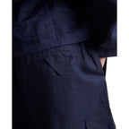 Blue Linen Bermuda Shorts