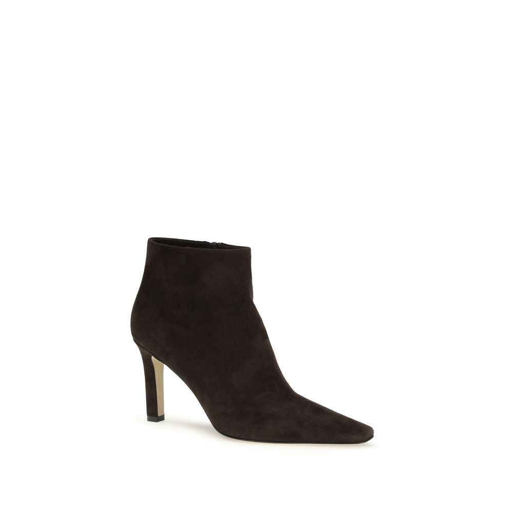 Brown Lamb Leather Ankle Boots
