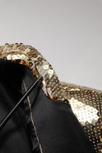 Gold Sequined Double Breasted Jacket Blazer