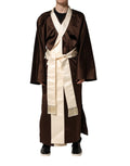 Brown Cream Lounge Belted Bathrobe Jacket