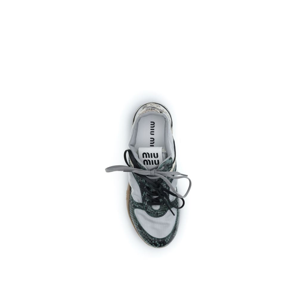 Gray Recycled Polyester Athletic Sneakers