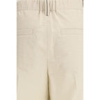 Beige Cotton Casual Pants