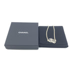 Gold Tone Heart Choker Necklace With Logo