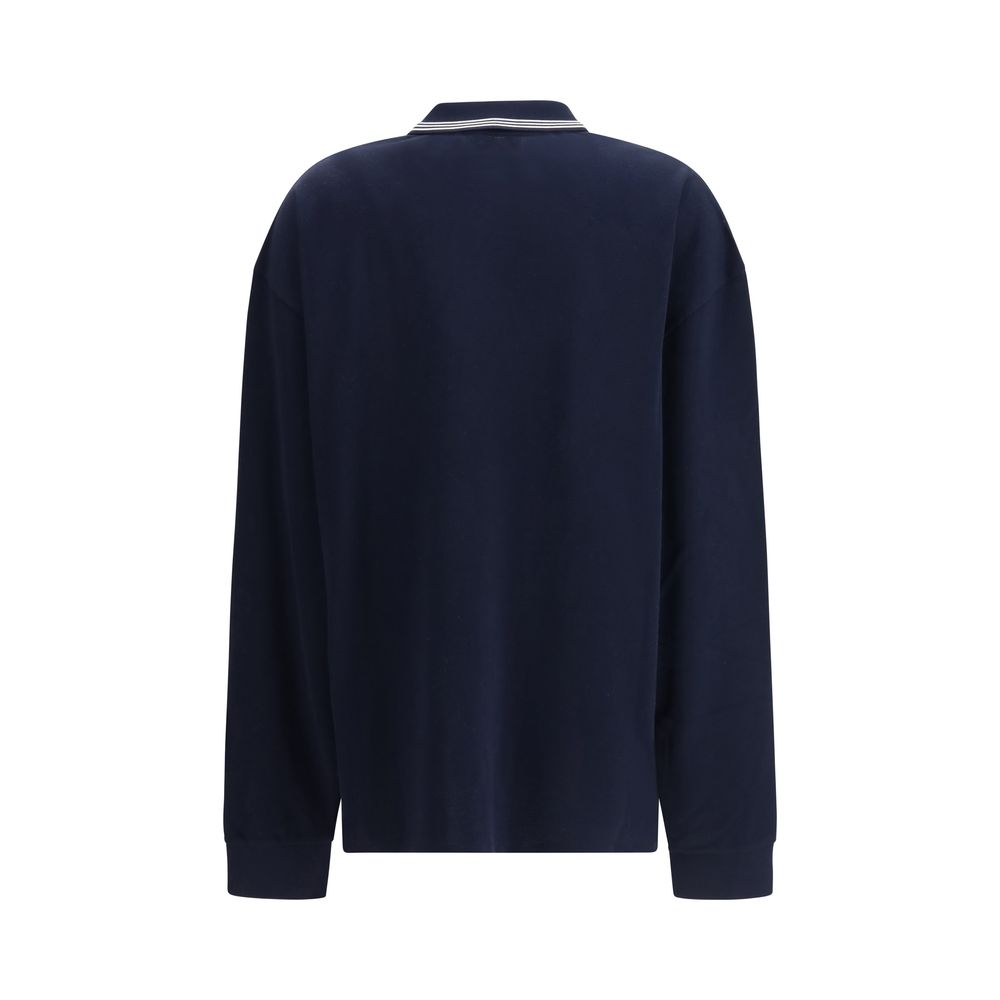 Blue Cotton Polo Shirt