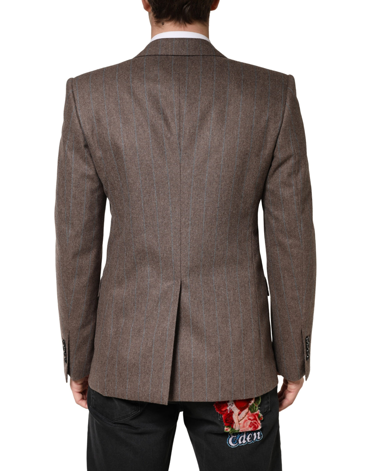 Brown Stripes Single Breasted Blazer