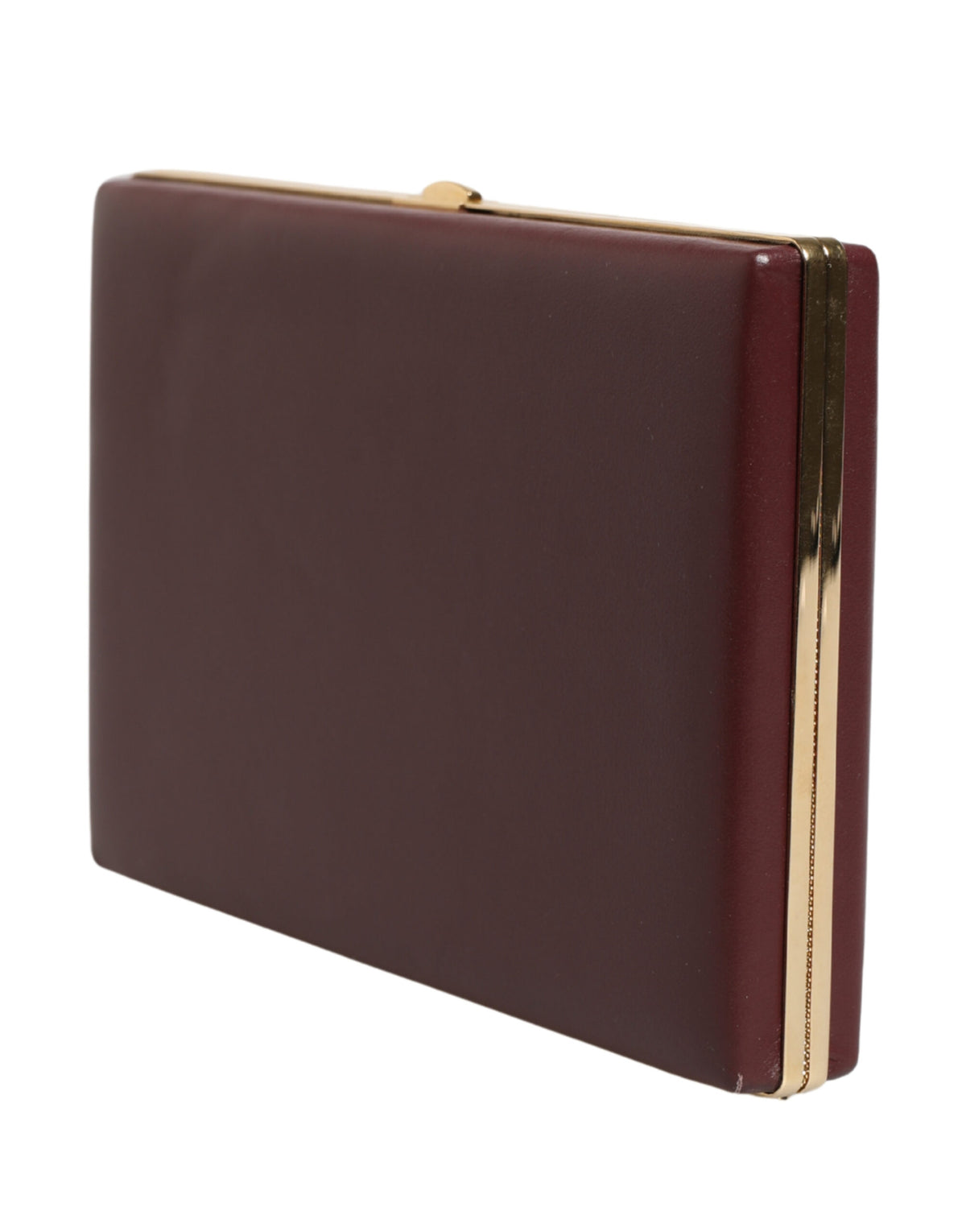 Brown Calfskin Leather Clutch Evening Women Purse Bag
