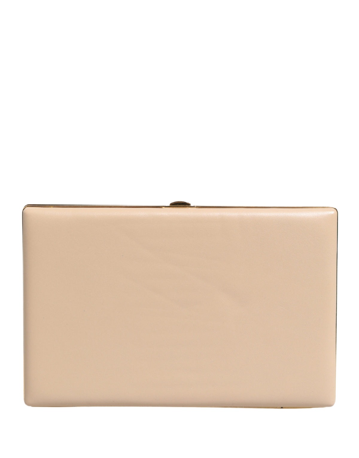Beige Lambskin Leather Clutch Evening Women Purse Bag