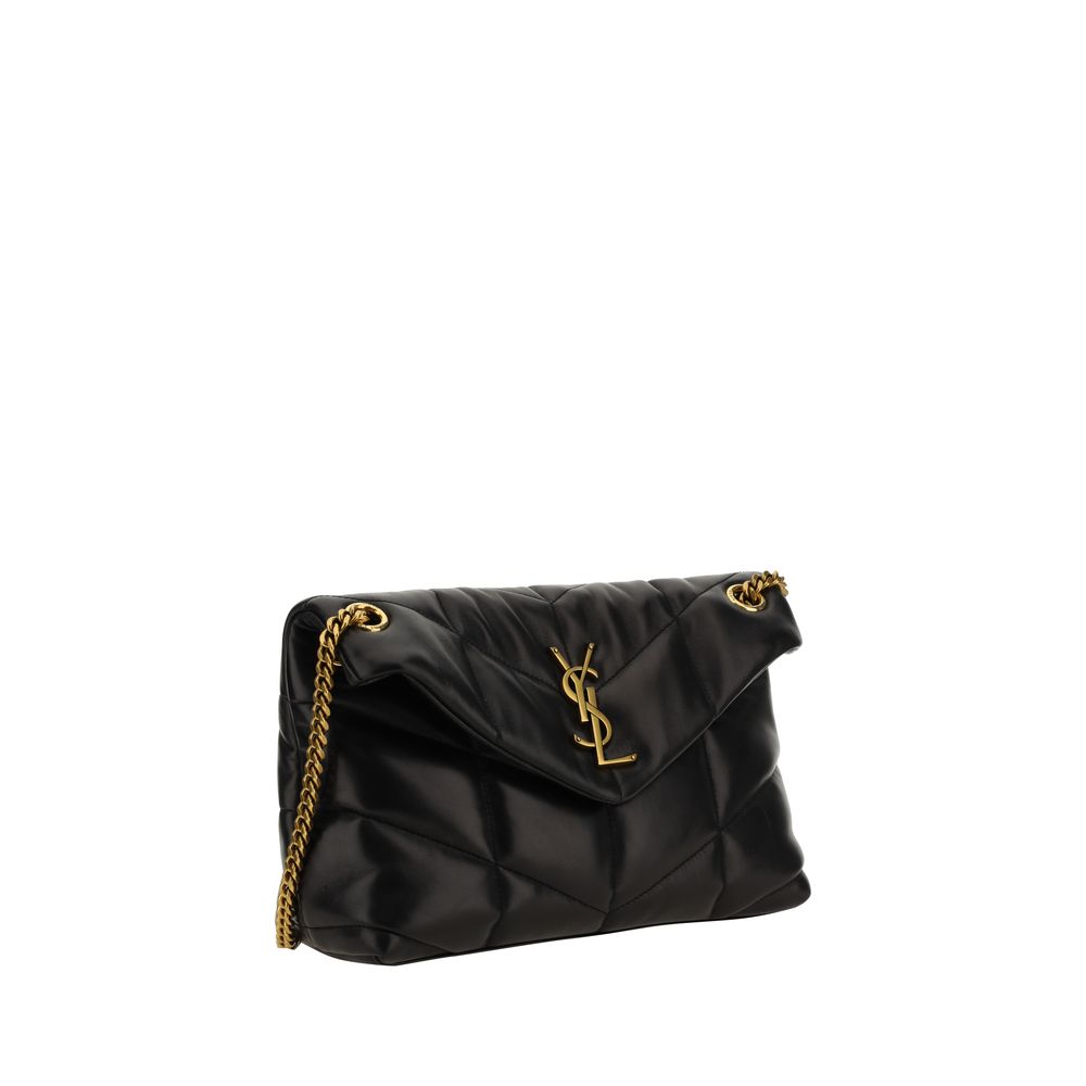 Black Lamb Leather Shoulder Bag