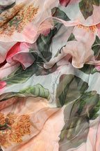 Multicolor Floral Silk Layered Maxi Dress