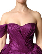 Purple Strapless A-line Asymmetric Dress
