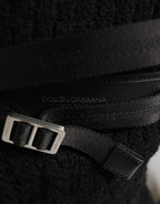 Black Tricot Wool Blend Duffel Backpack Travel Borse Bag
