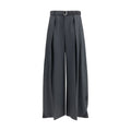 Gray Polyester Casual Pants