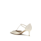 Beige Calf Leather Bos Taurus High Heel Pumps