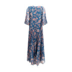 Blue Polyester Casual Dress