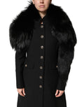 Black Fox Fur Neck Wrap Warmer Winter Scarf