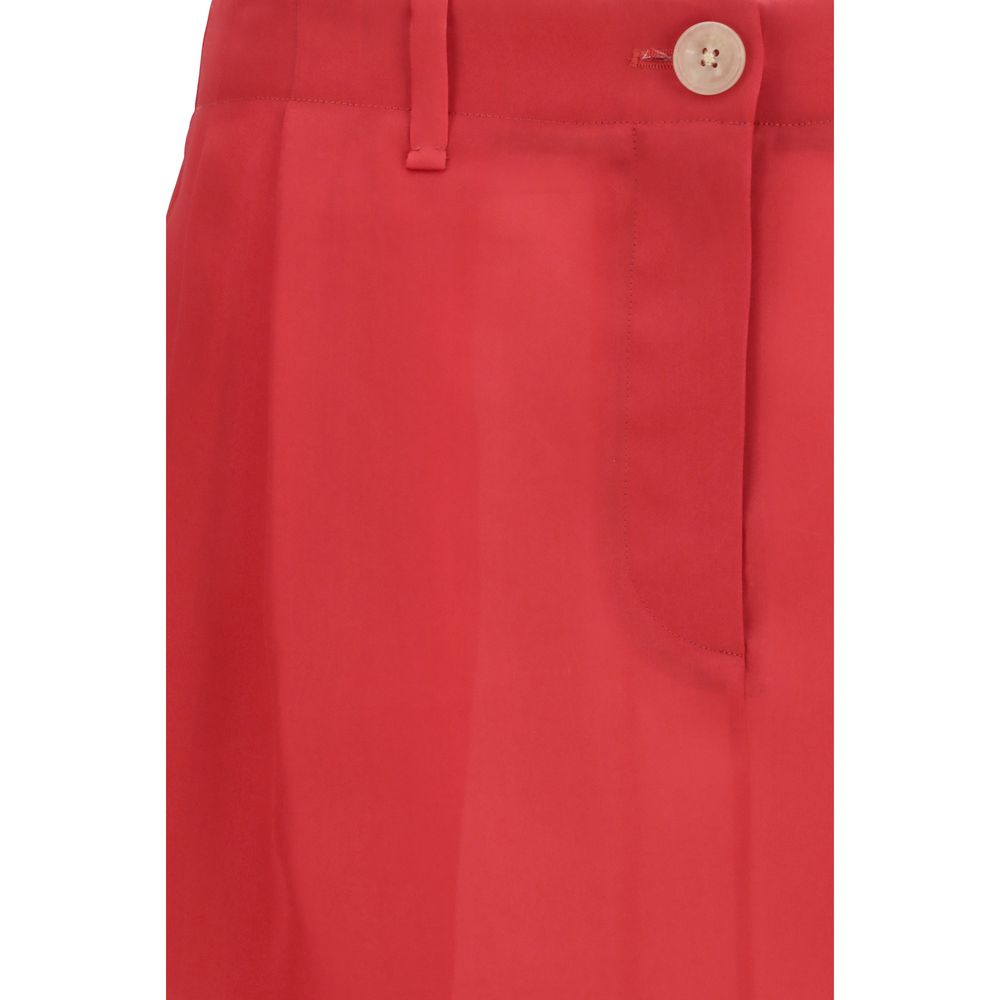 Multicolor Silk Midi Skirt