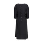 Black Acetate Casual Dress
