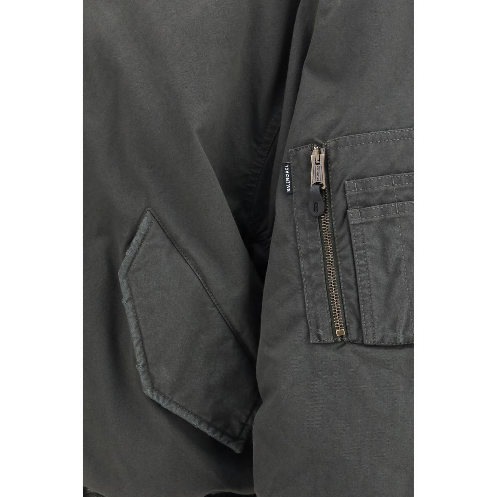 Gray Cotton Bomber