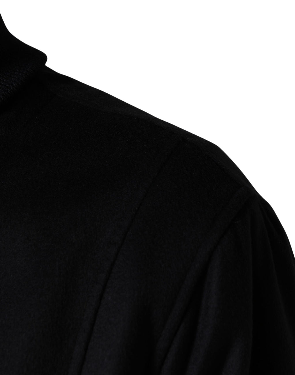 Black Cashmere Knitted Button Down Jacket