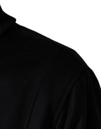 Black Cashmere Knitted Button Down Jacket