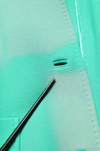 Green Buttoned Down Belt Trench Coat Jacket