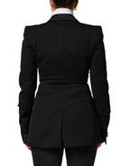 Black Wool Single Breasted Blazer Jacket