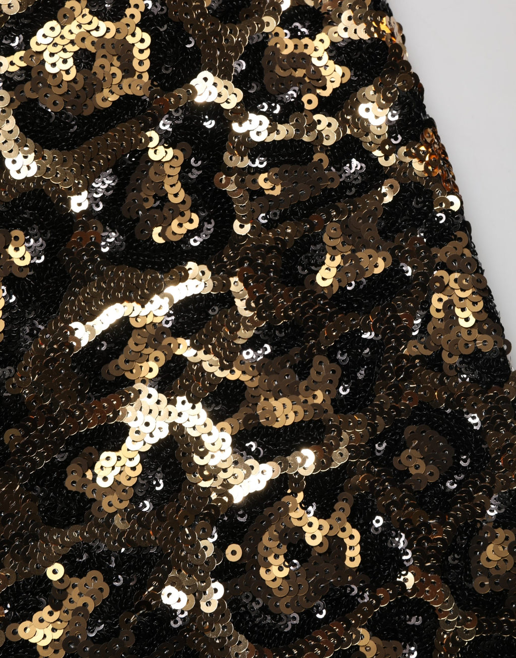 Gold Leopard Sequined Straight Trouser Pants