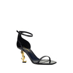 Black Calf Leather Bos Taurus Stiletto Heel Sandals