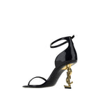 Black Calf Leather Bos Taurus Stiletto Heel Sandals