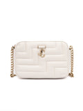 White Leather Avenue Camera Crossbody Bag