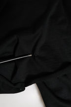 Black Wool Sleeveless Rose Applique Dress