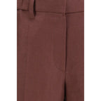 Brown Linen Casual Pants
