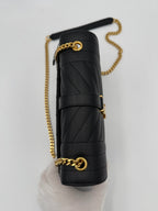 SAINT LAURENT ENVELOPE SMALL in Black Grained Leather Handbag