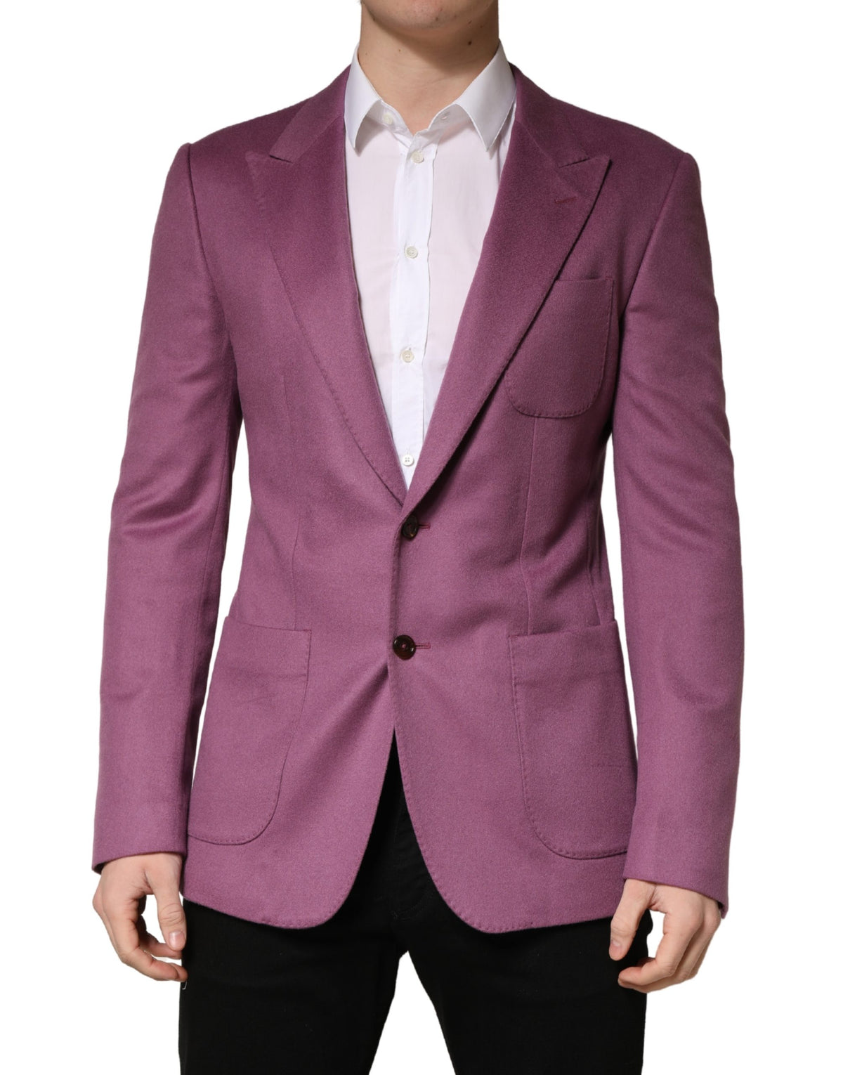 Purple Cashmere Slim Fit Coat Jacket Blazer