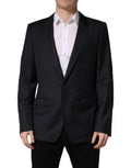 Dark Blue Wool Slim Fit Coat Men Jacket Blazer
