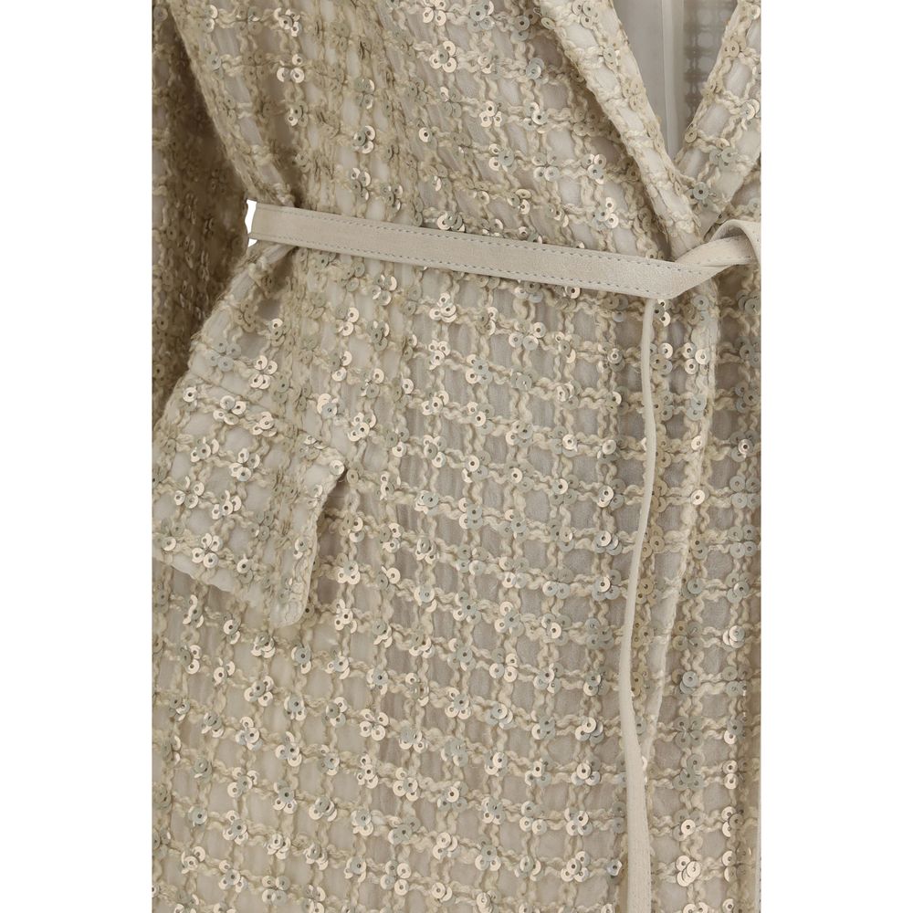 Beige Silk Coat