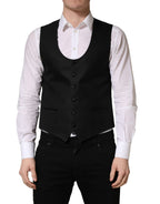 Black Stripe Single Breasted Waistcoat Vest