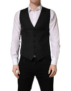 Black Stripe Single Breasted Waistcoat Vest