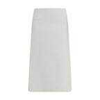 White Cotton Midi Skirt