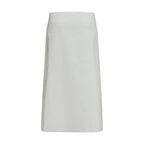 White Cotton Midi Skirt