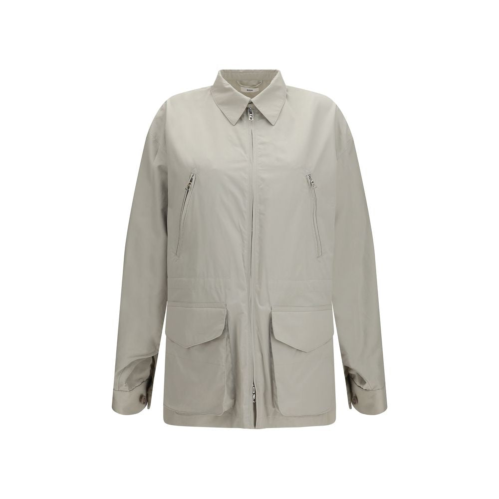 Gray Cotton Shell Jacket