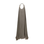 Gray Silk Casual Dress
