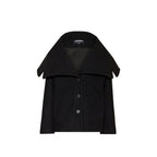 Black Virgin Wool Full-Length Jacket