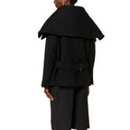 Black Virgin Wool Full-Length Jacket