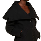 Black Virgin Wool Full-Length Jacket