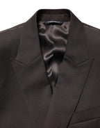 Dark Violet Wool Double Breasted Suit Jacket