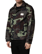 Multicolor Camouflage Hooded Bomber Jacket