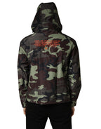 Multicolor Camouflage Hooded Bomber Jacket